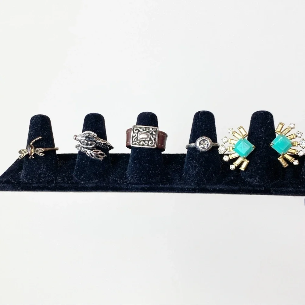 Lot of 5 Fashion Silver & Costume Rings Dragon, Dragonfly, Lia Sophia